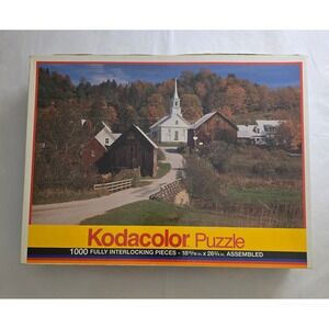 VTG 1991 Rose Art Kodacolor Puzzle 1000 Piece Church Autumn Landscape New Sealed
